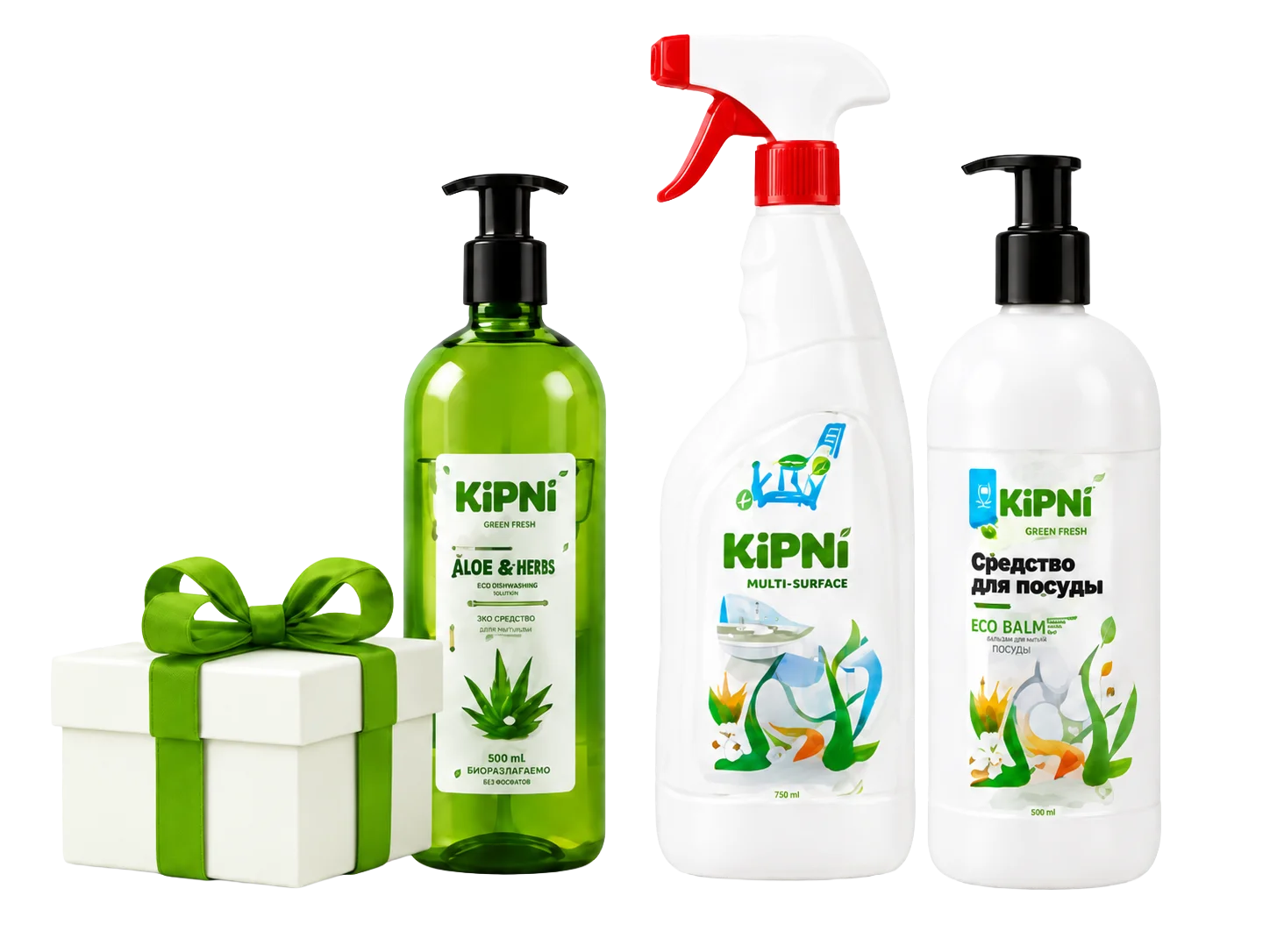 Средства для уборки KIPNI и подарочная коробка